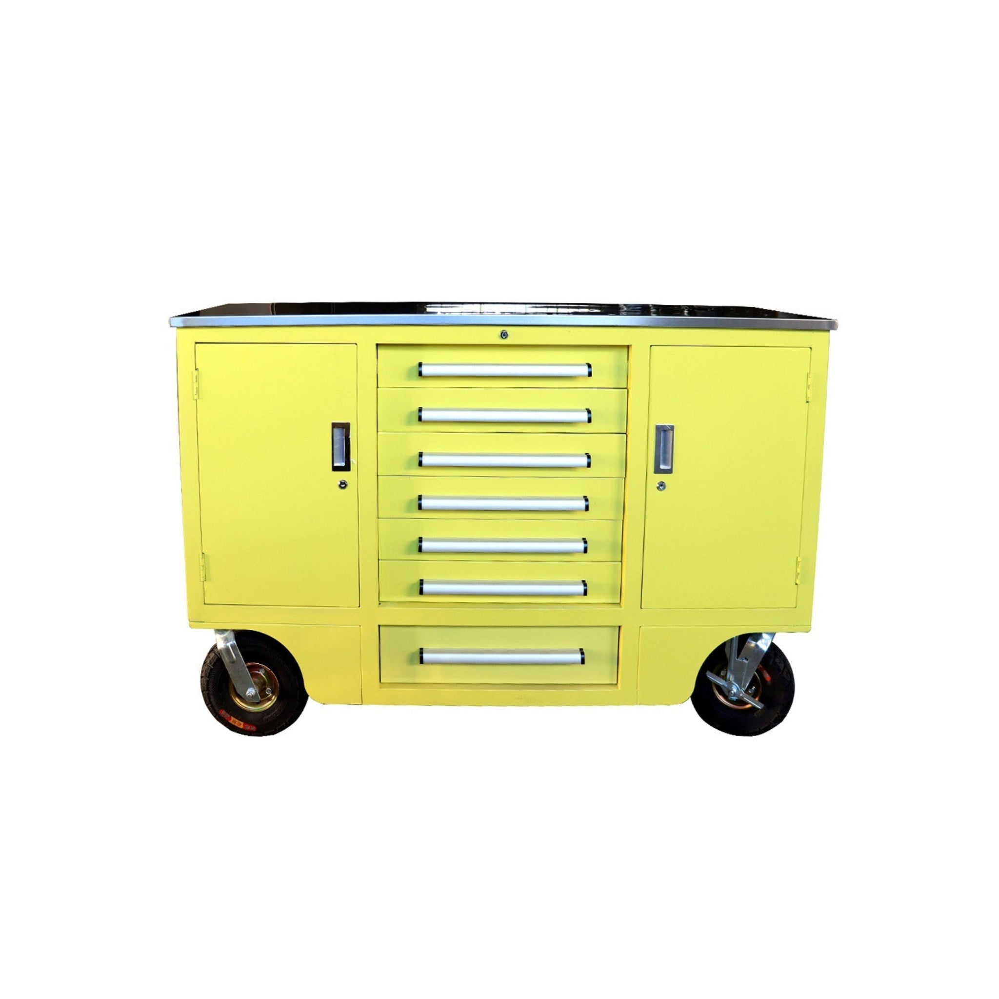 4.5ft Heavy Duty Mobile Workbench with 7 Drawers & 2 Cabinets