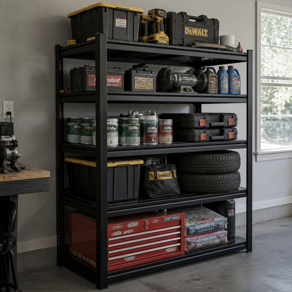 Heavy Duty Garage Shelving Unit for Garage, Basement, Workshop with 5 Steel Shelves 600 lb per Shelf, 60 x 24 x 72 in