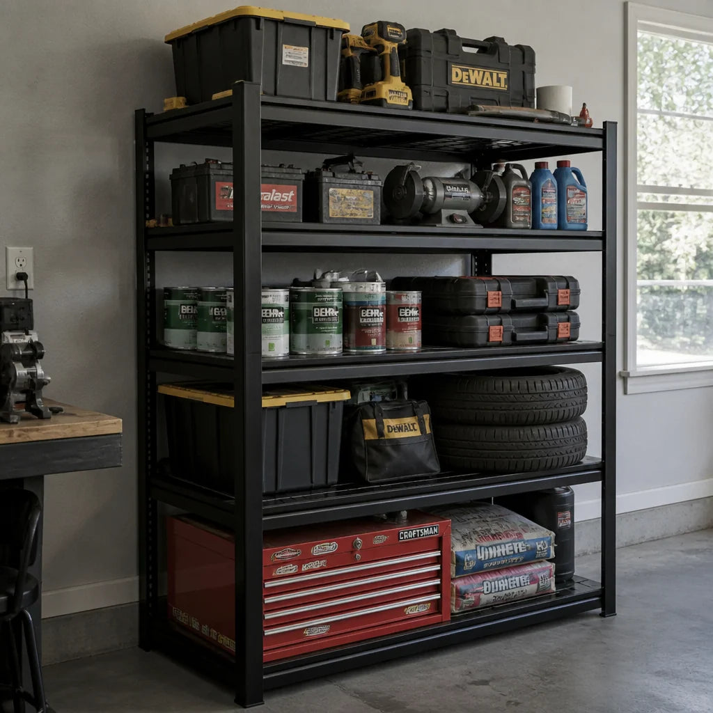 5-Tier Heavy Duty Garage Shelving Unit, 600 lb per Shelf, 60 x 24 x 72 in