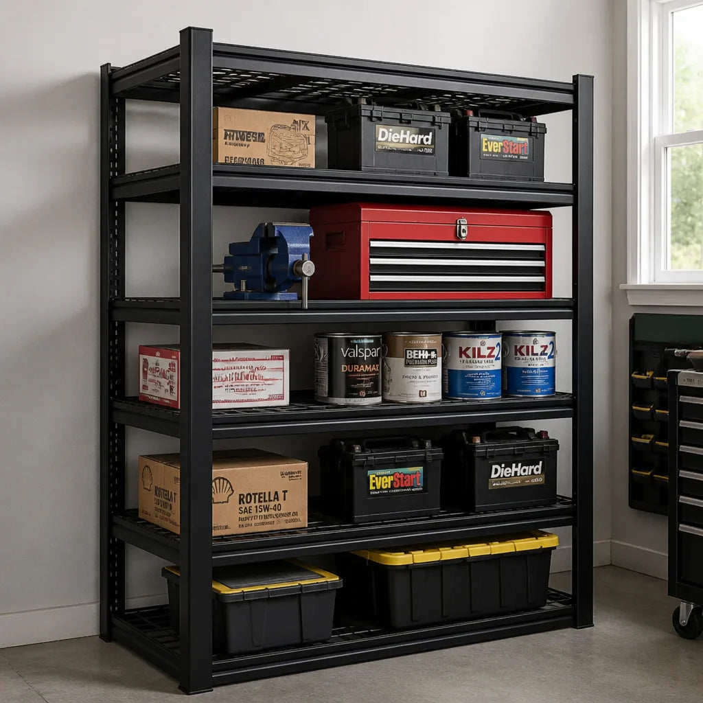 5-Tier Heavy Duty Garage Shelving Unit, 600 lb per Shelf, 60 x 24 x 72 in