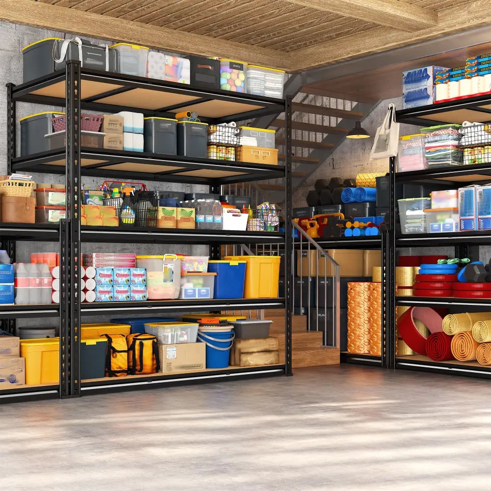 Heavy Duty Garage Shelving Unit, 5 Tier Metal Storage Shelves, 600 lb per Shelf, 48 x 24 x 72 in