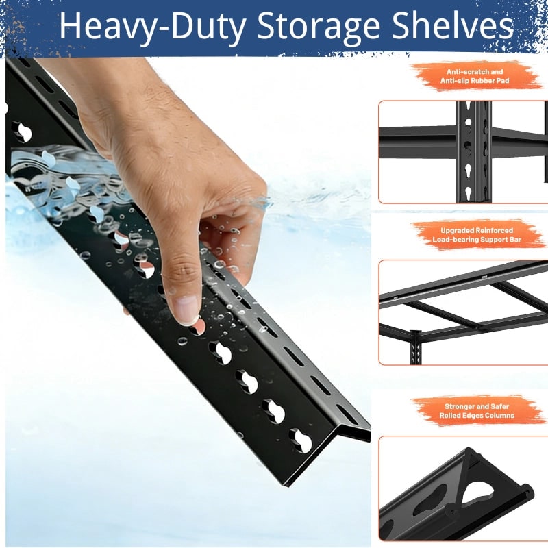 6 Tier Garage Shelving Unit 78 in Tall, Heavy Duty Metal Storage Shelves, 600 lb per Shelf, 48.2 x 24 x 78 in
