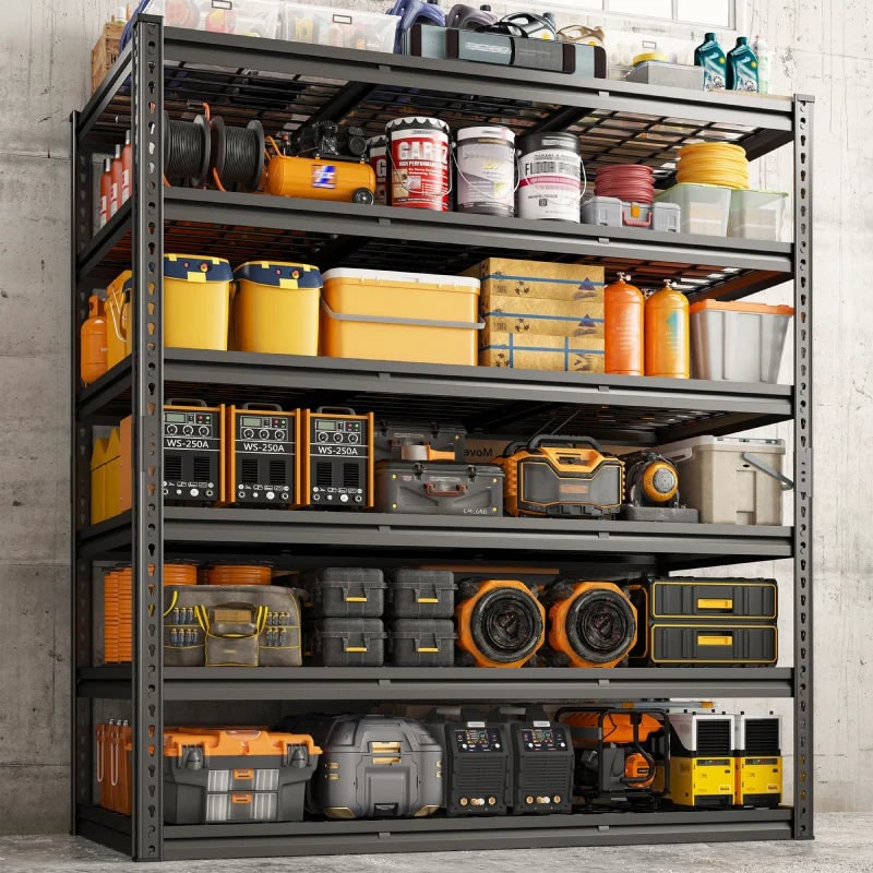 6 Tier Garage Shelving Unit 78 in Tall, Heavy Duty Metal Storage Shelves, 600 lb per Shelf, 48.2 x 24 x 78 in