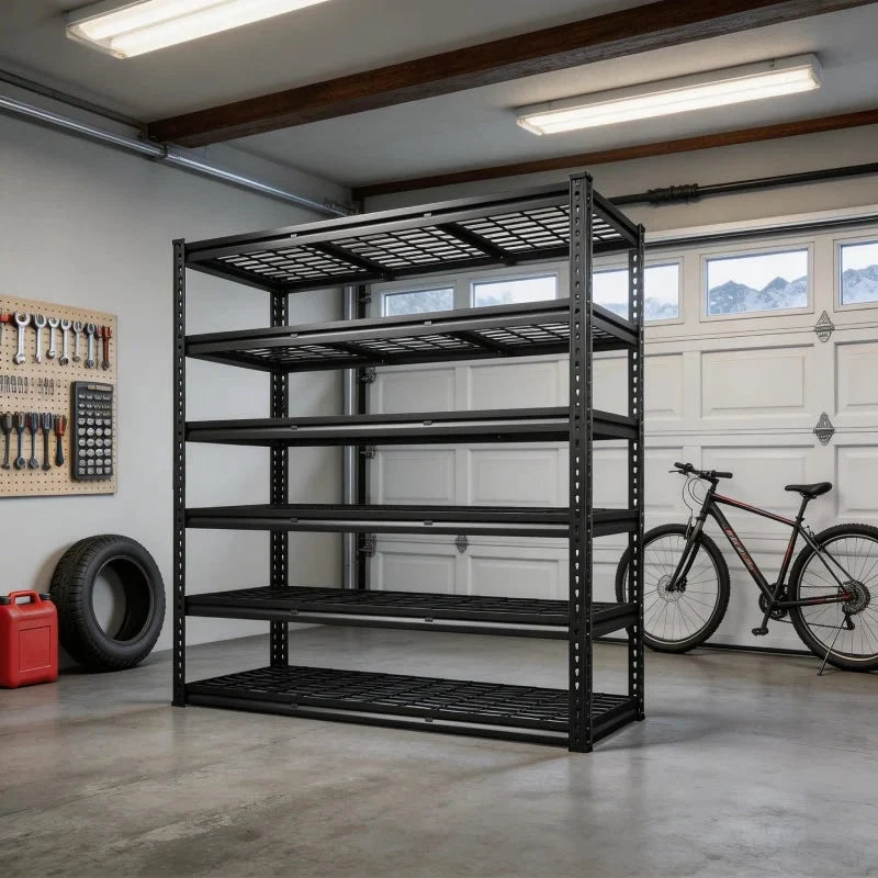6-Tier Heavy Duty Garage Shelving Unit, 600 lb per Shelf, 48.2 x 24 x 78 in