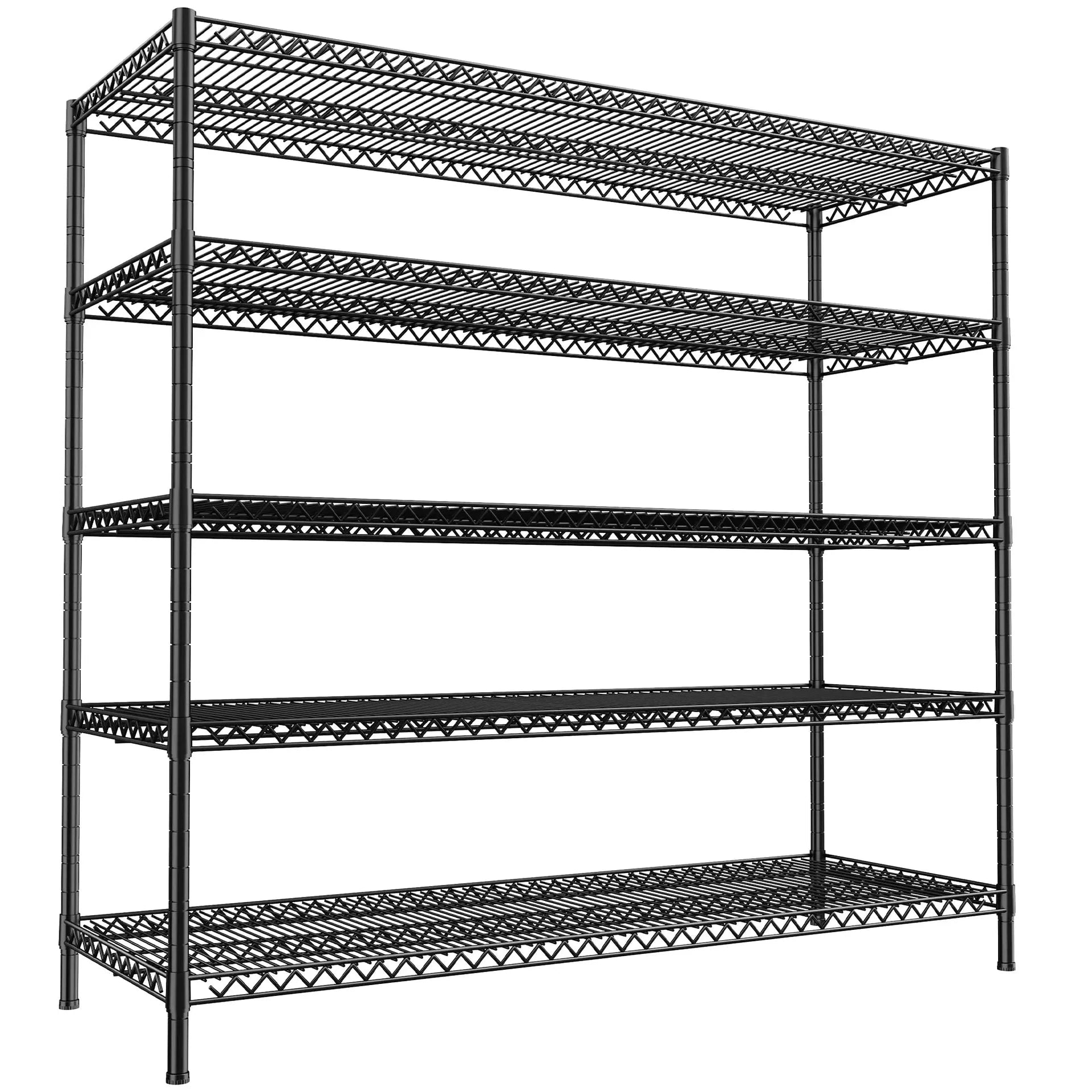 5-Tier Wire Shelving Rack, Splits into Two Units, 640 lb per Shelf, 55.5 x 18 x 71 in