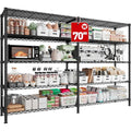 Wire Shelving Unit, 5 Tier L Shaped or Straight Corner Storage Rack, 320 lb per Shelf, 70 x 16 x 72.5 in